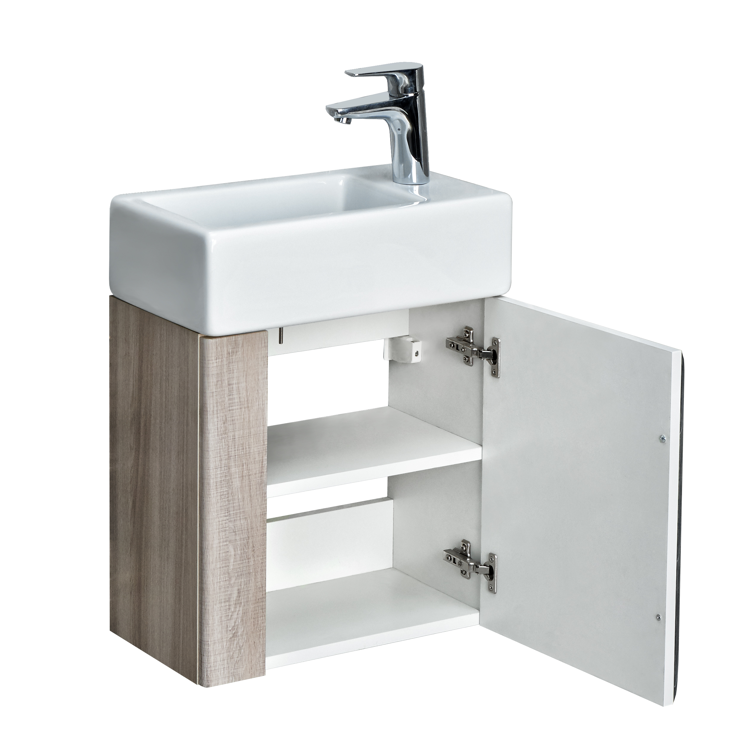 Тумба под раковину AQUATON Вита белый, ясень шимо 1A221401VTD70