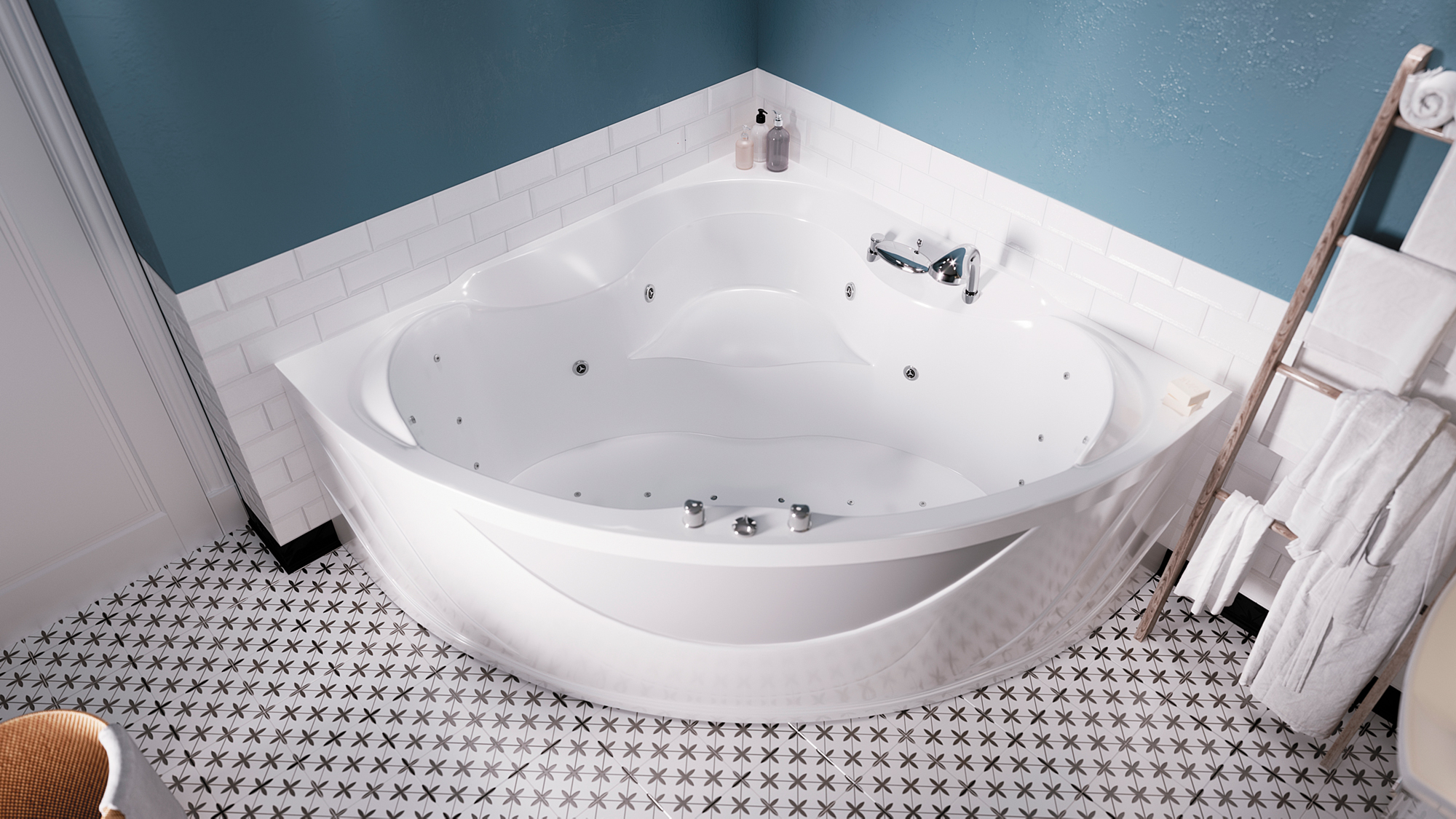 Ванна акриловая 1Marka LUXE 155х155 Угловая белая 01лю1515