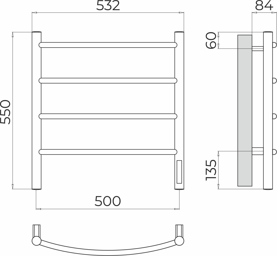 Полотенцесушитель Классик П4 500х550