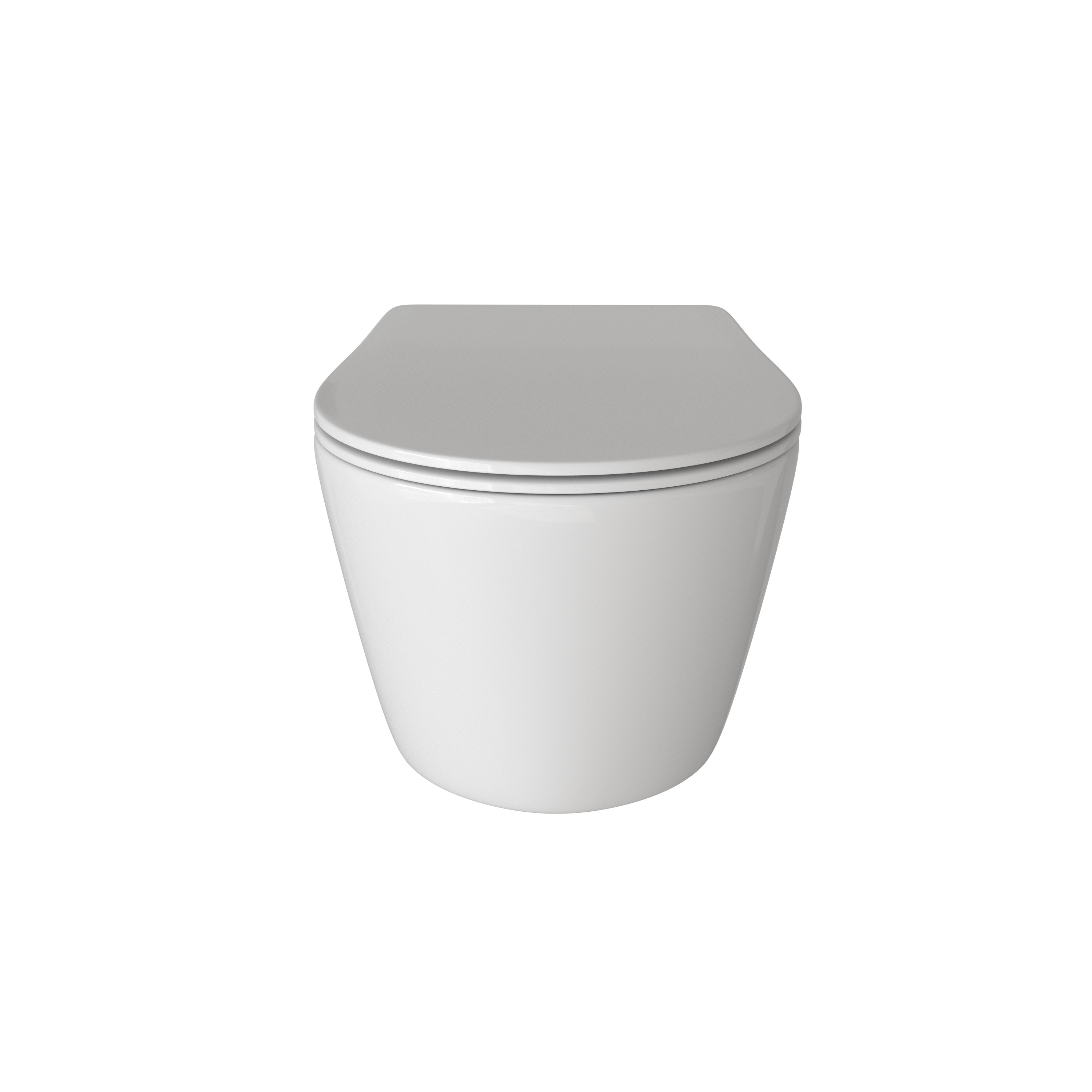 Унитаз подвесной Grossman (495х365х360) безободковый,белый с тонкой крышкой,микролифт GR-4459S