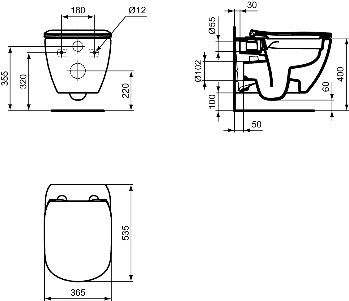 Промо-комплект Ideal Standard Tesi Rimless Подвесной унитаз + Сиденье в подарок () ZZ0003