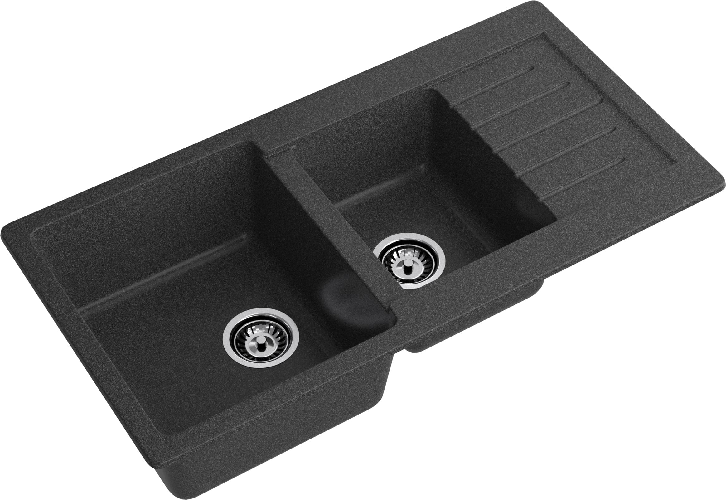 GRANFEST Мойка композит PRACTIK GF-P--980KL  2 чаши с  крылом 980*510 мм графит арт.GF-