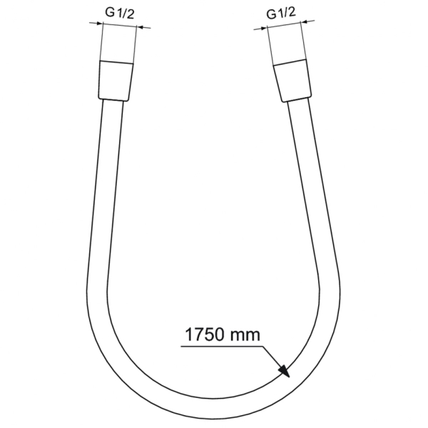 IDEALFLEX Шланг для душа 1700 мм, подсоединение G1/2", устойчивость к давлению до 5 атм, про BE175A2