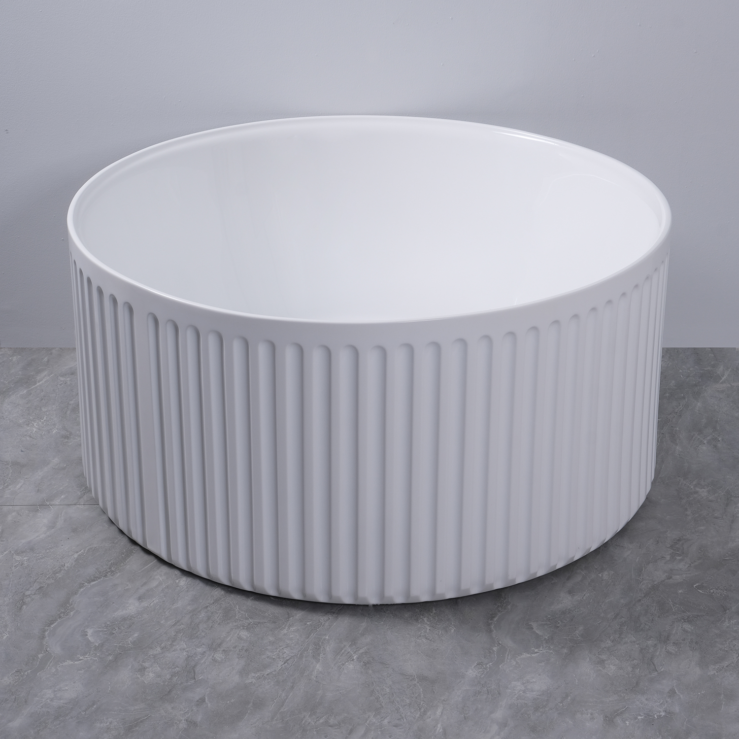 Ванна акриловая Azario GAMMA 1500x1500x580 отдельностоящая, круглая, рифленая, в комплекте с сифоном и металлической рамой, цвет белый (AZ-6707)