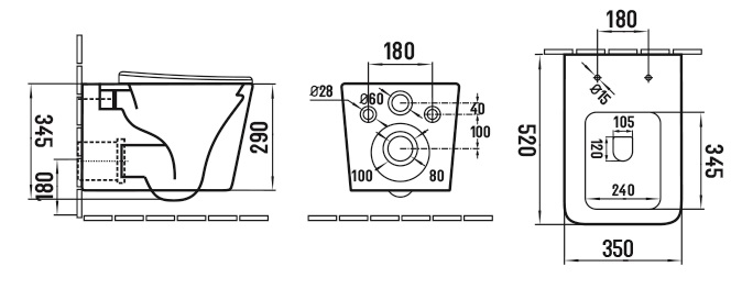 Унитаз подвесной Zen с биде матовый черный с крышкой