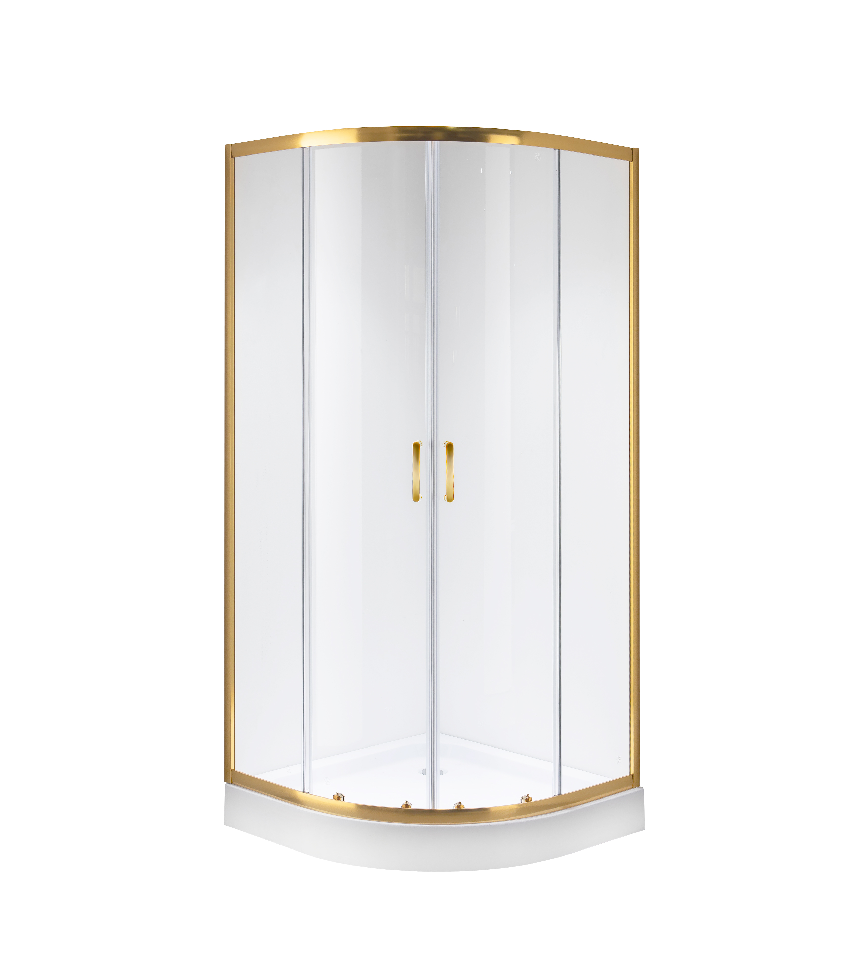 Душевое ограждение Niagara Nova NG-6406-08GOLD (90х90х195) четверть круга,золото,двери раздвижные,стекло прозрачное,1 место 