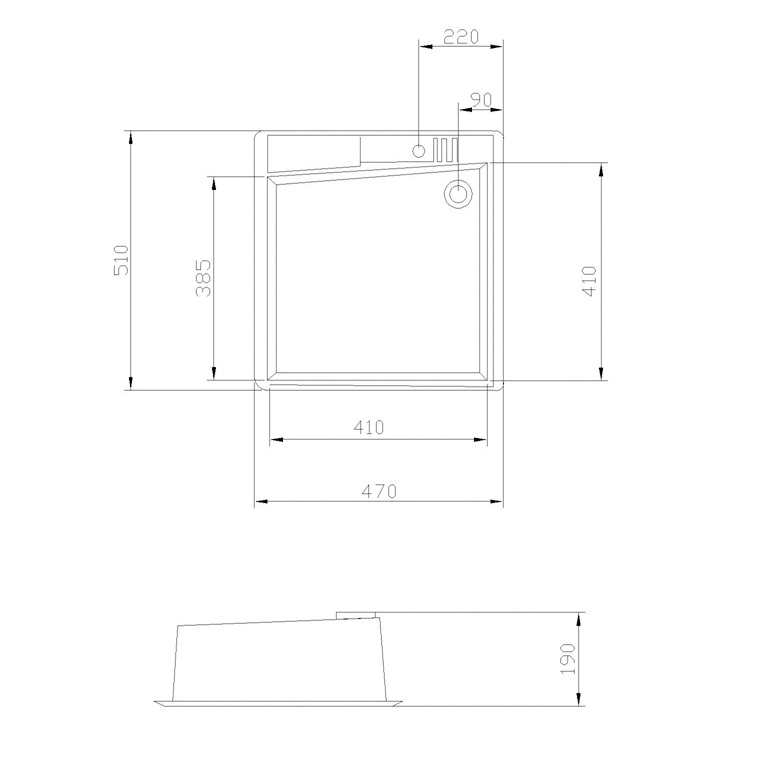 Кухонная мойка AQUATON Парма 510х470х175 мм., серая () 1A713032PM230