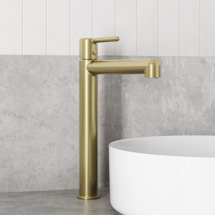 Cмеситель для настольного умывальника, золотой матовый, Aiger, IDDIS, AIGMG01i01