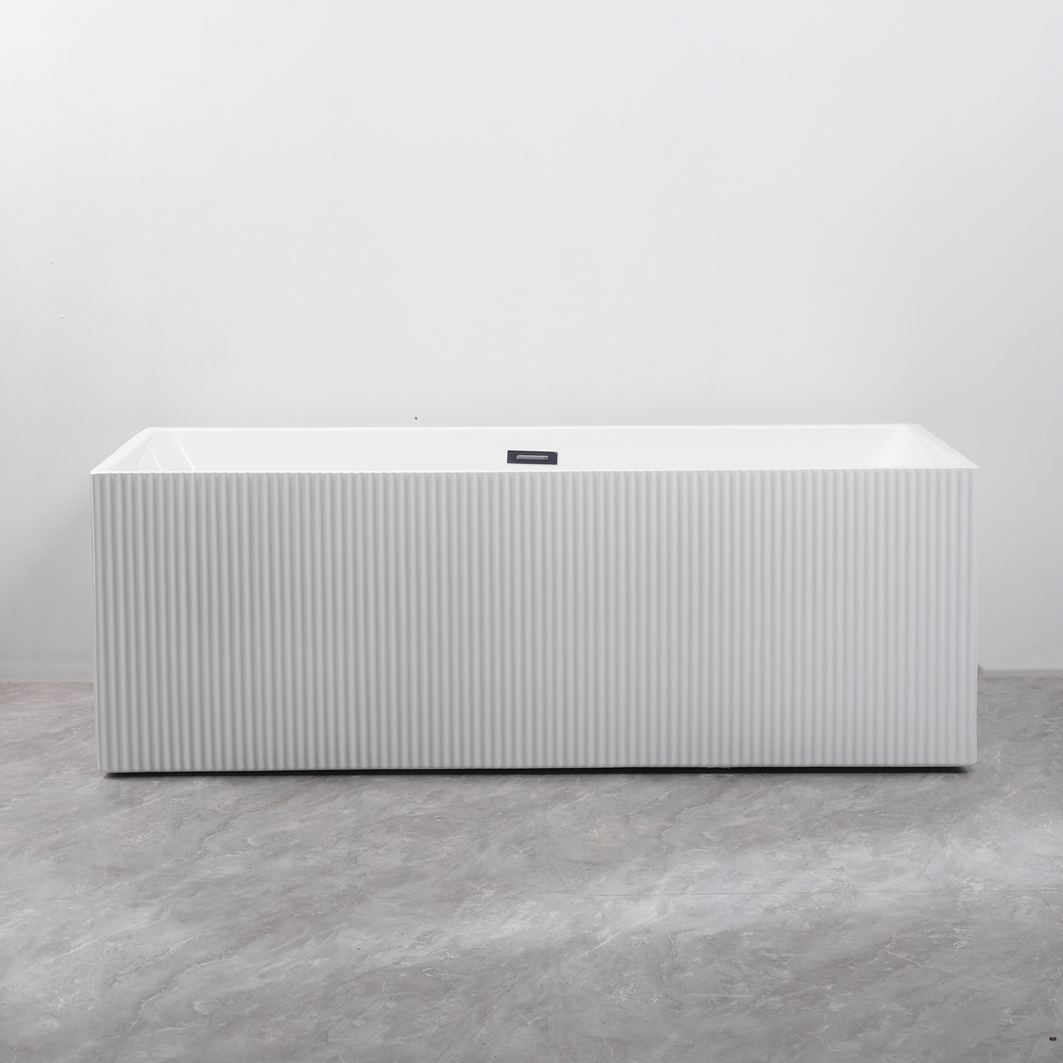 Ванна акриловая Azario KATRINA 1700x750x580 отдельностоящая, рифленая, в комплекте с сифоном и металлической рамой (AZ-6601C-17075)