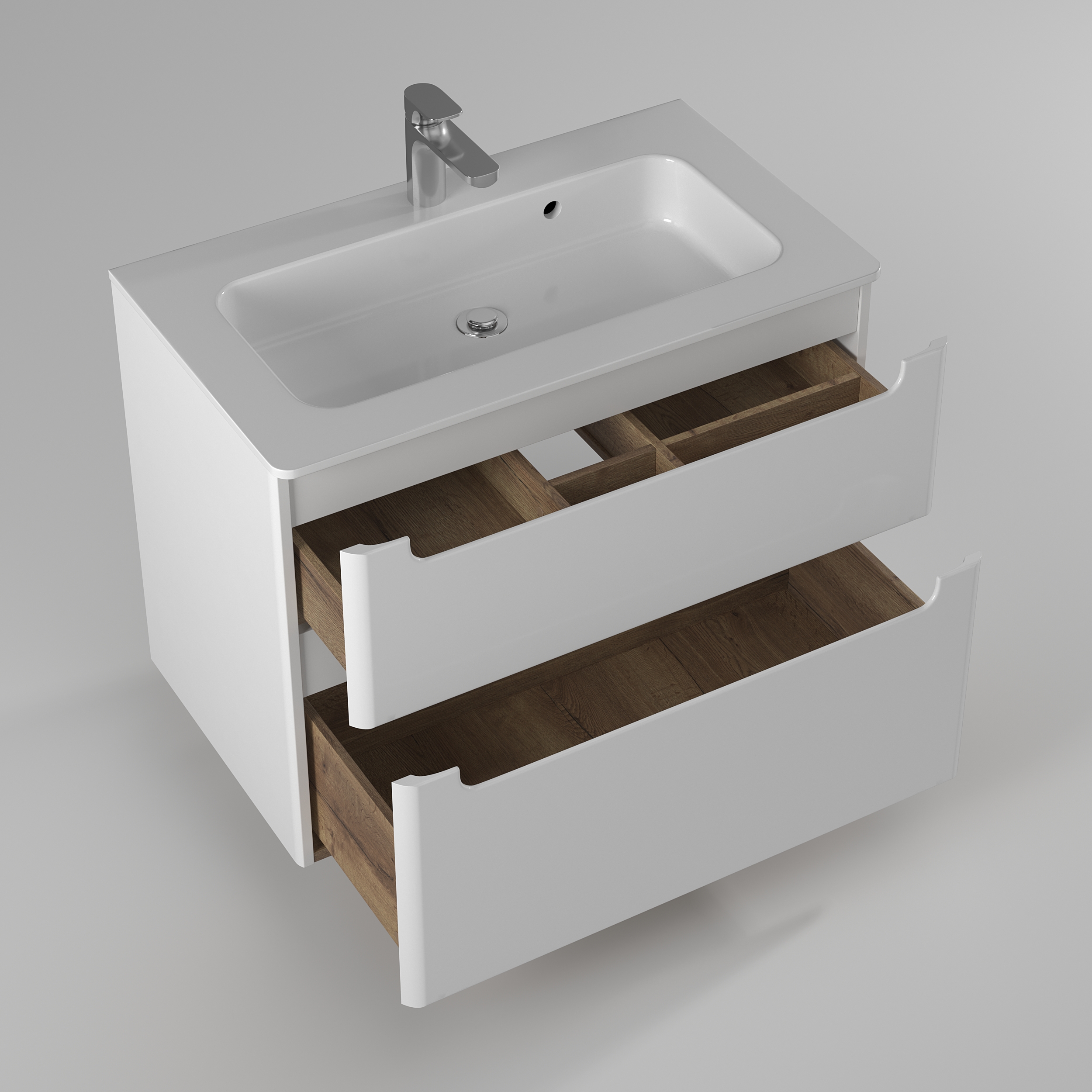 Тумба под раковину Briz Эстель 80 см, белый глянец