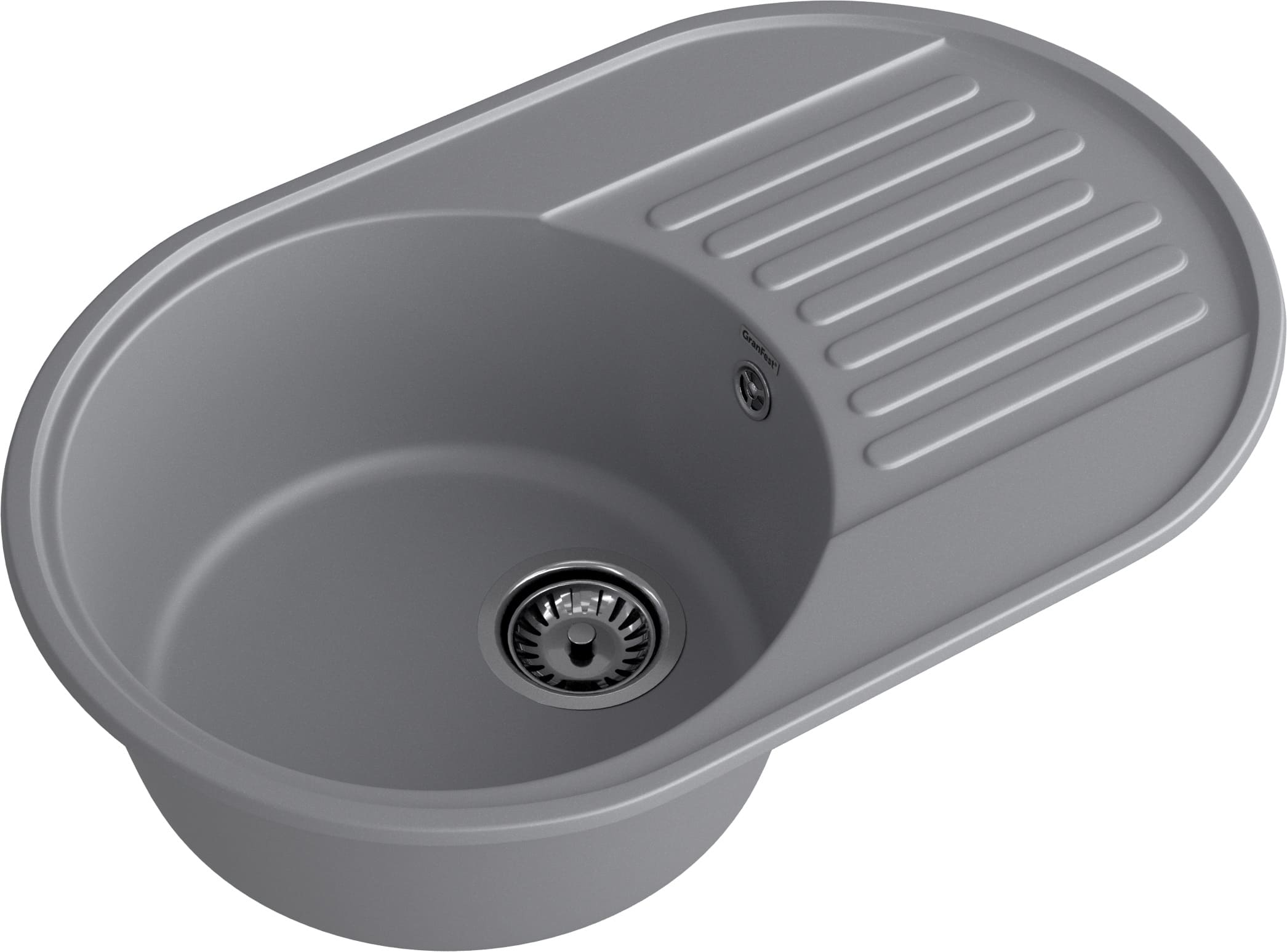 GranFest QUARZ (ECO-18) Мойка чаша+кр 740*480 темно-серый