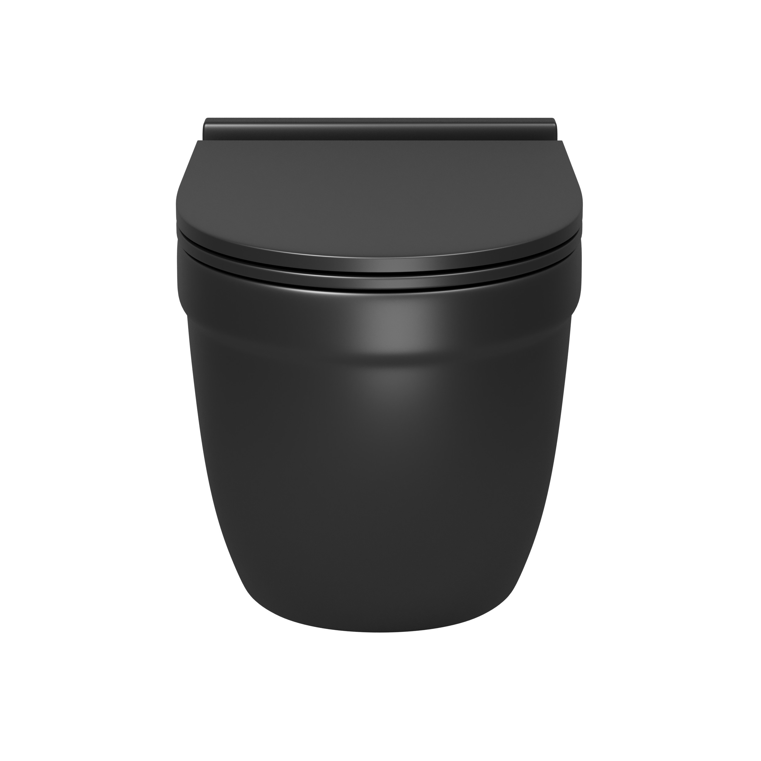 Унитаз подвесной Grossman (520*360*410) безободковый,черный матовый с тонкой крышкой GR-4483BMSQ