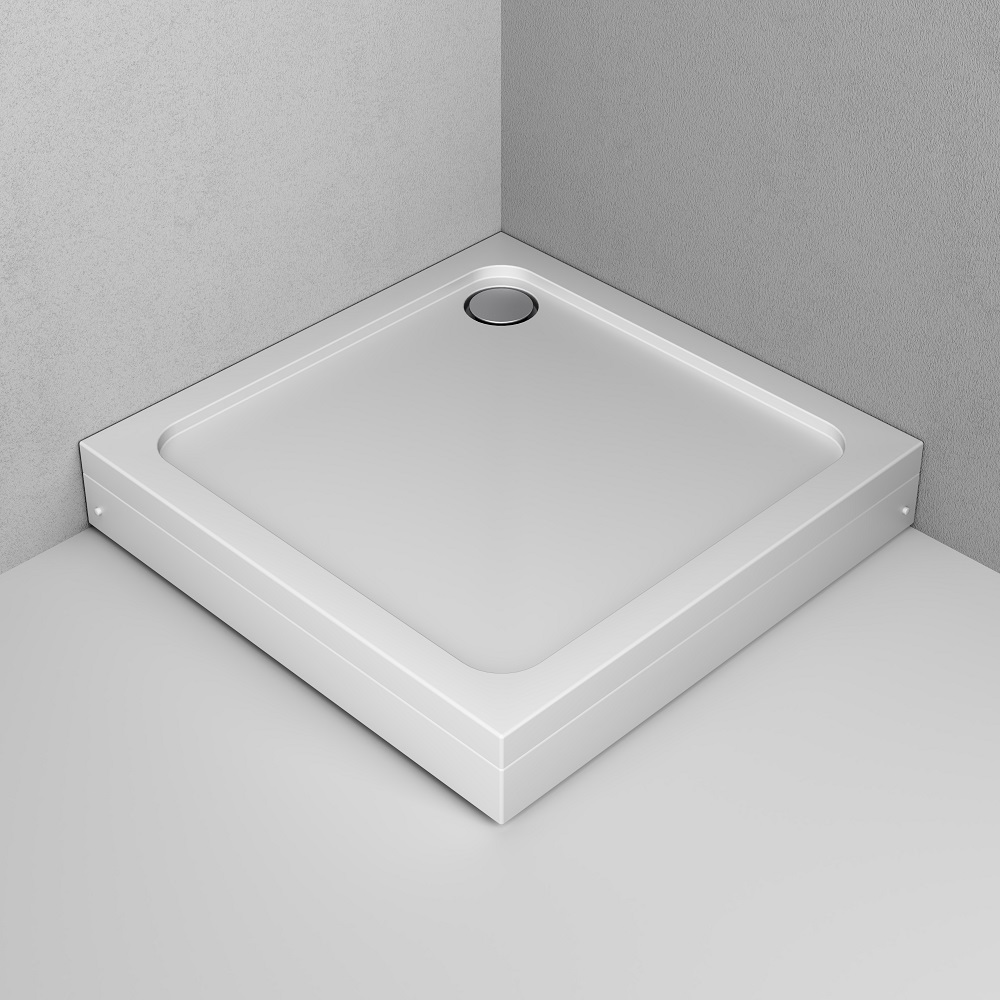 W90T-403-100W Gem, душевой поддон квадратный, 100х100 с сифоном, белый
