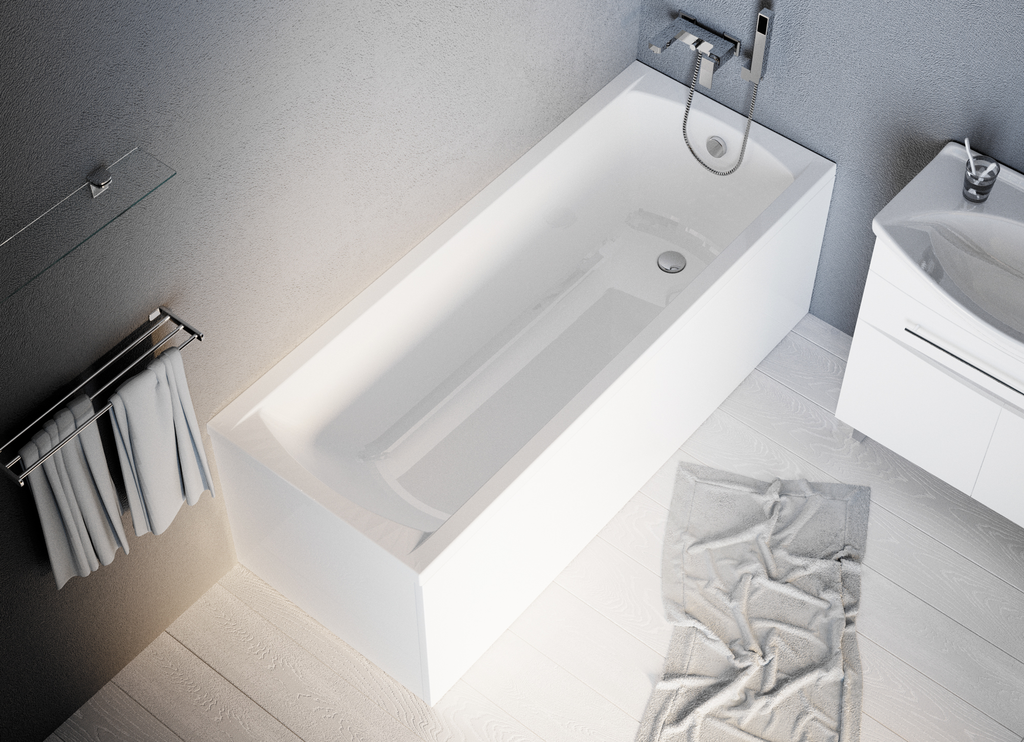 Ванна акриловая Marka One MODERN 140х70 Прямоугольная Белая 01мод1470