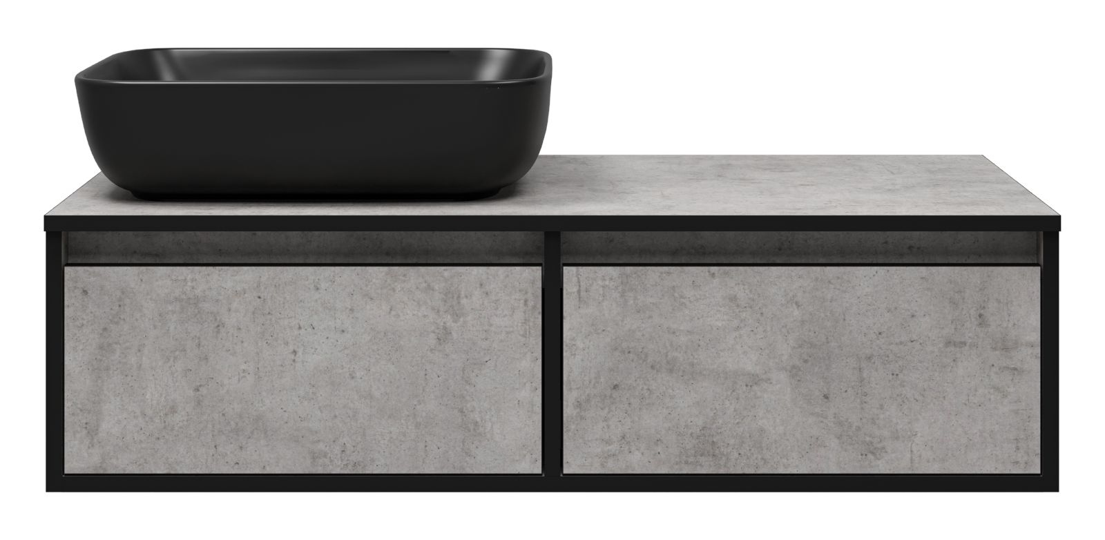 STONE - 100 Тумба подвесная 2 ящ. бетон (Стоун)