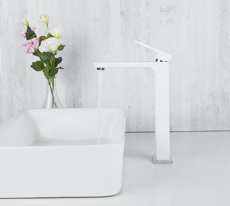 Смеситель для раковины белый высокий GAPPO G1017-2