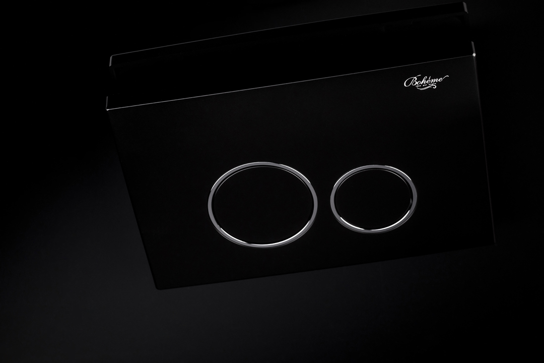 Кнопка для инсталляции, пластик BLACK CHROMO, круглая