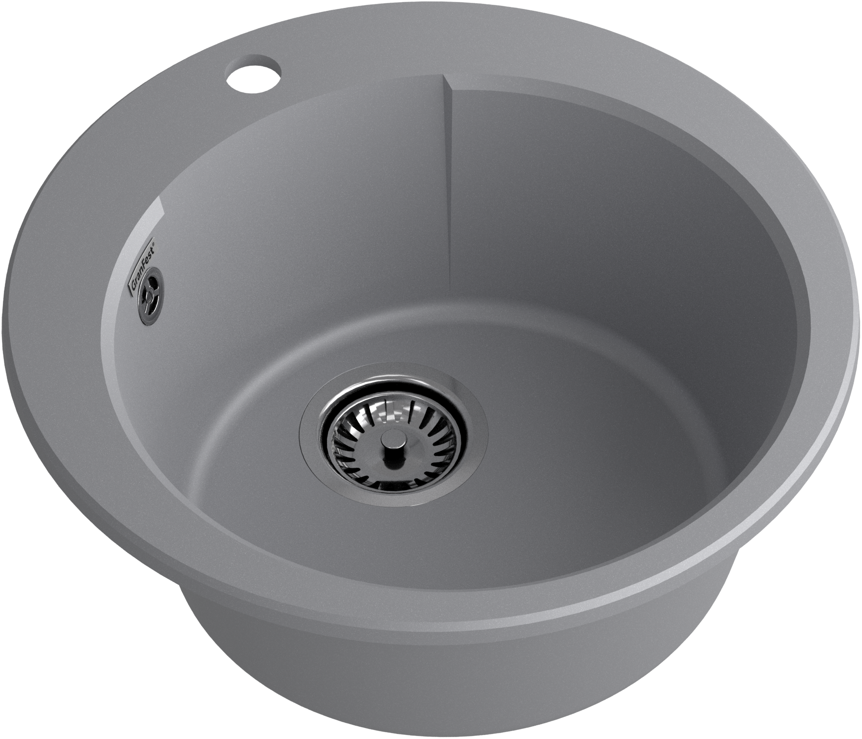 GRANFEST Мойка URBAN 649  1-чаша D-490мм темно-серый арт.GF-UR-