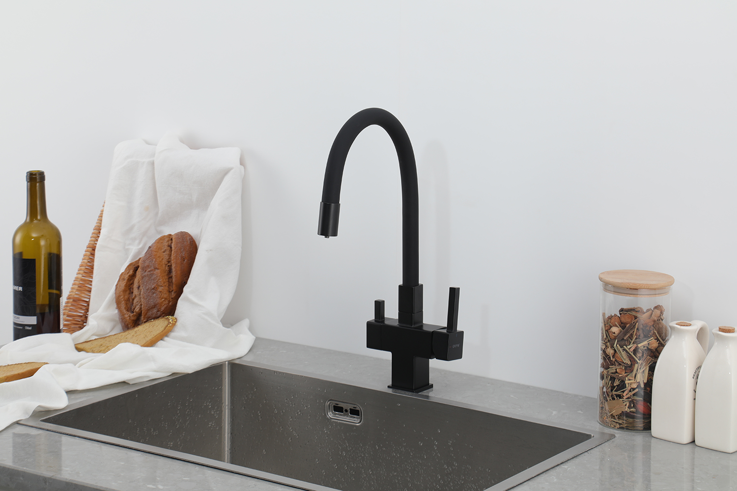 Смеситель для кухни с фильтром черный GAPPO G4395-36