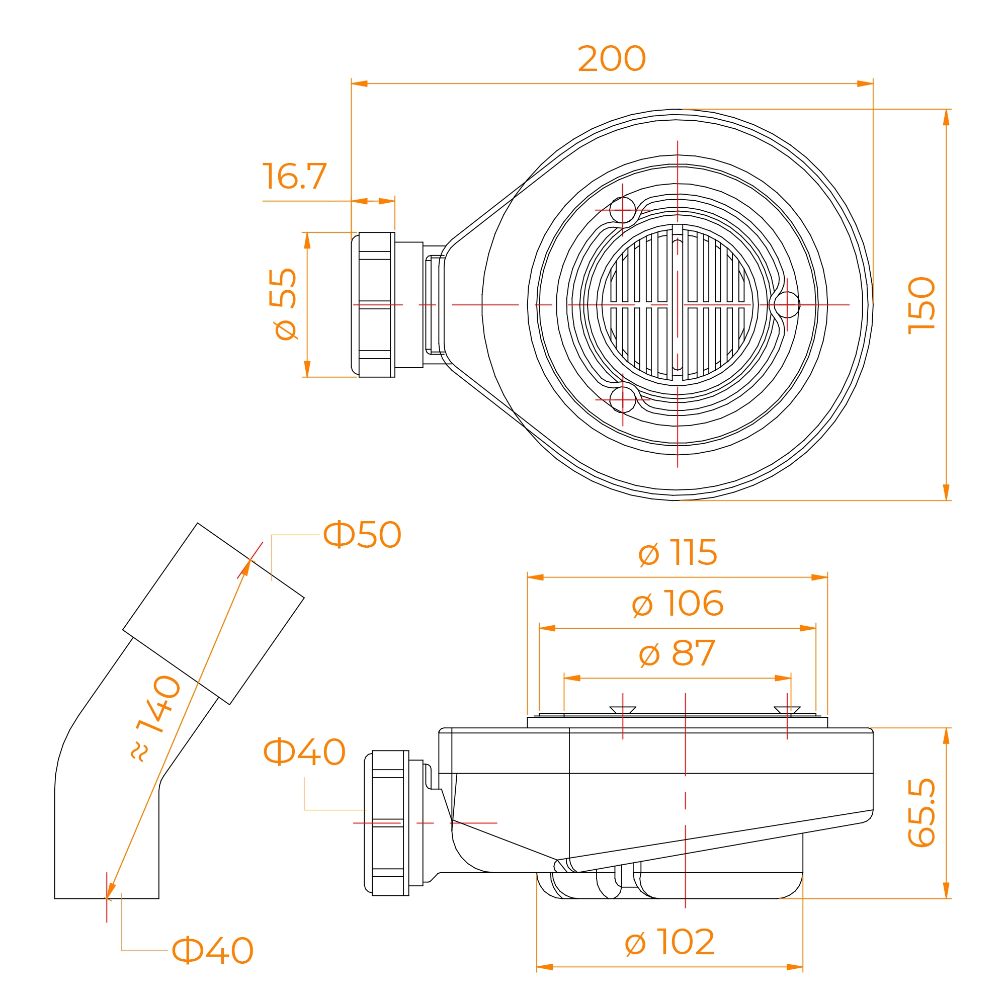 Сифон для поддонов RGW S-016