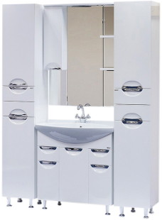 Тумба Орхидея - 75 с 2 ящ. (корзина) белая эмаль