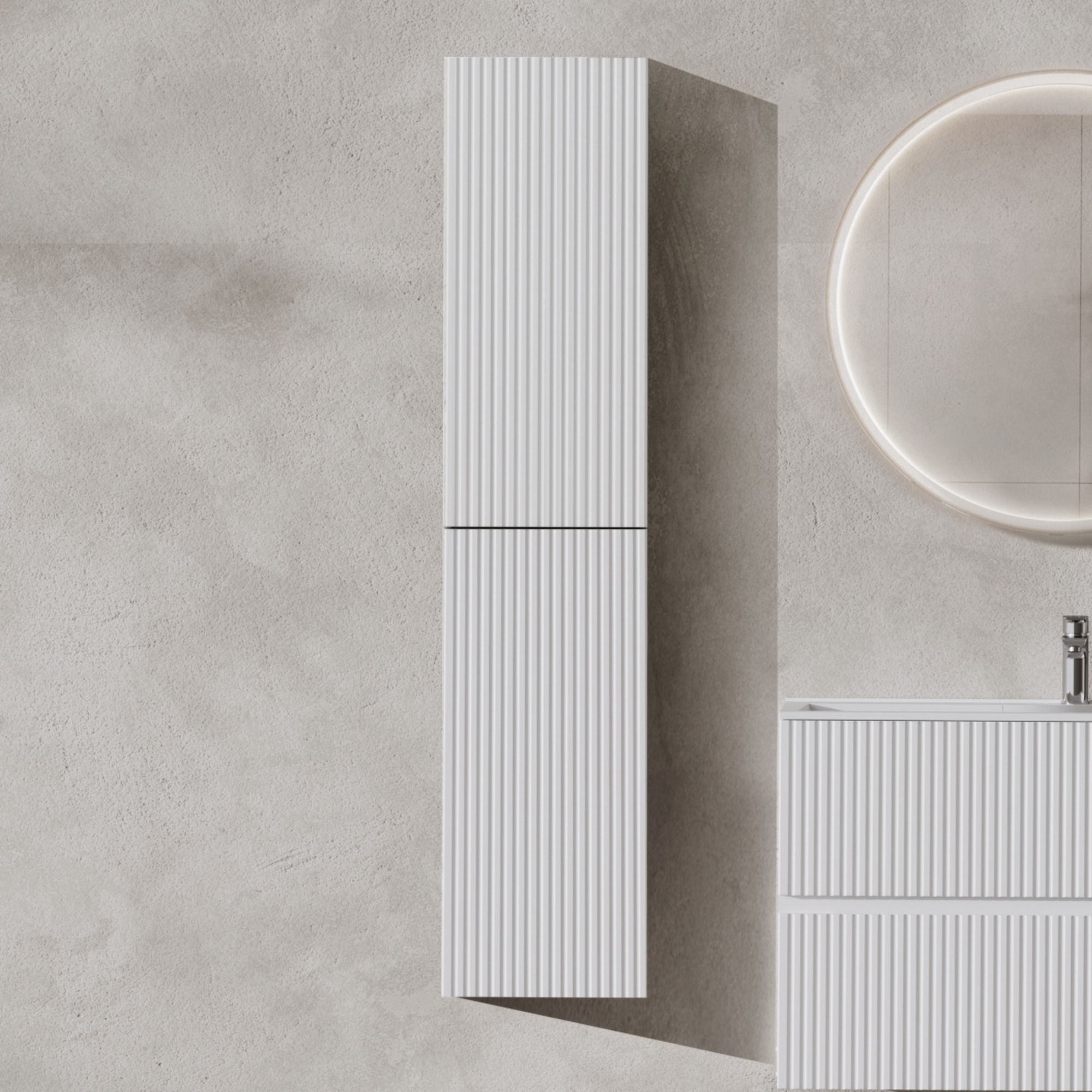 Пенал Aquanet Джейн 35 белый матовый