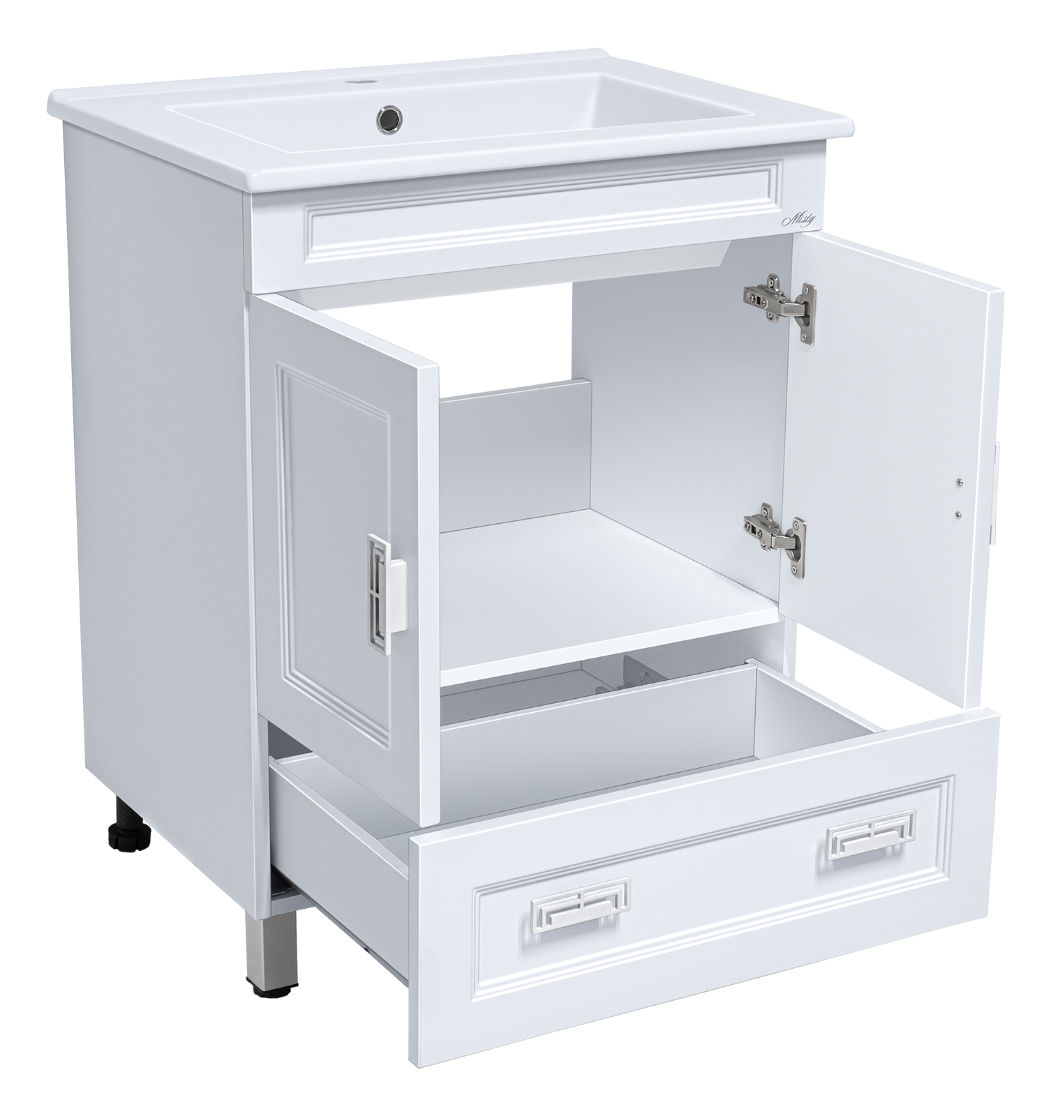 Тумба Дива - 85 белая с 1 ящ. + раковина