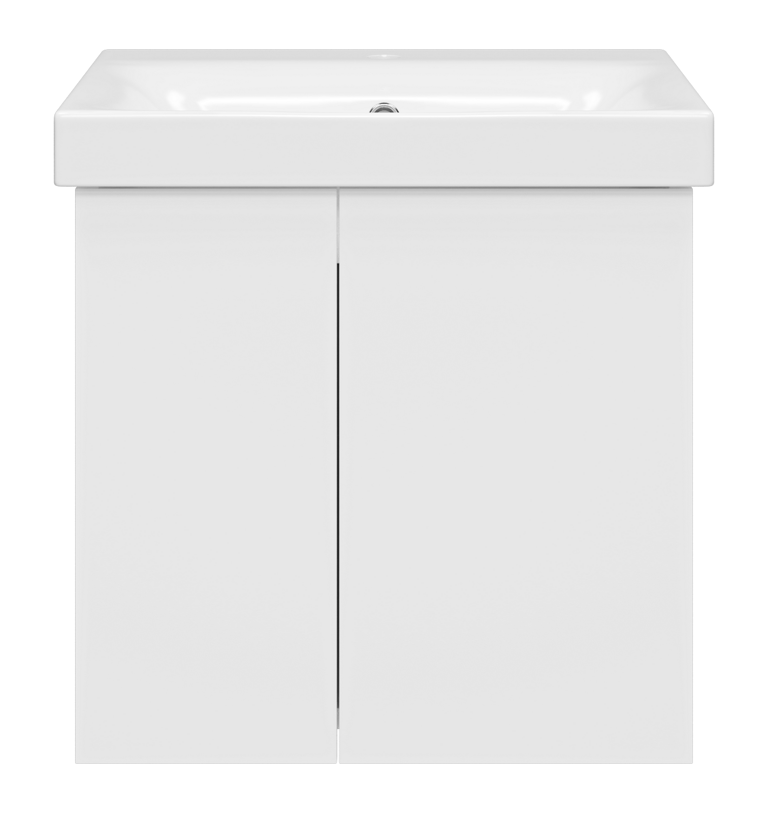 Тумба прямая подвесная Лира - 50 белая + раковина