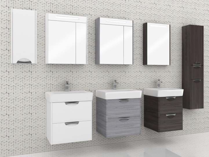 Зеркало - шкаф AQUATON СИЛЬВА 50 с подсветкой, Дуб Макиато () 1A215502SIW5L