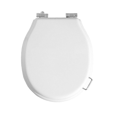 Крышка для напольного унитаза (массив) белый хром