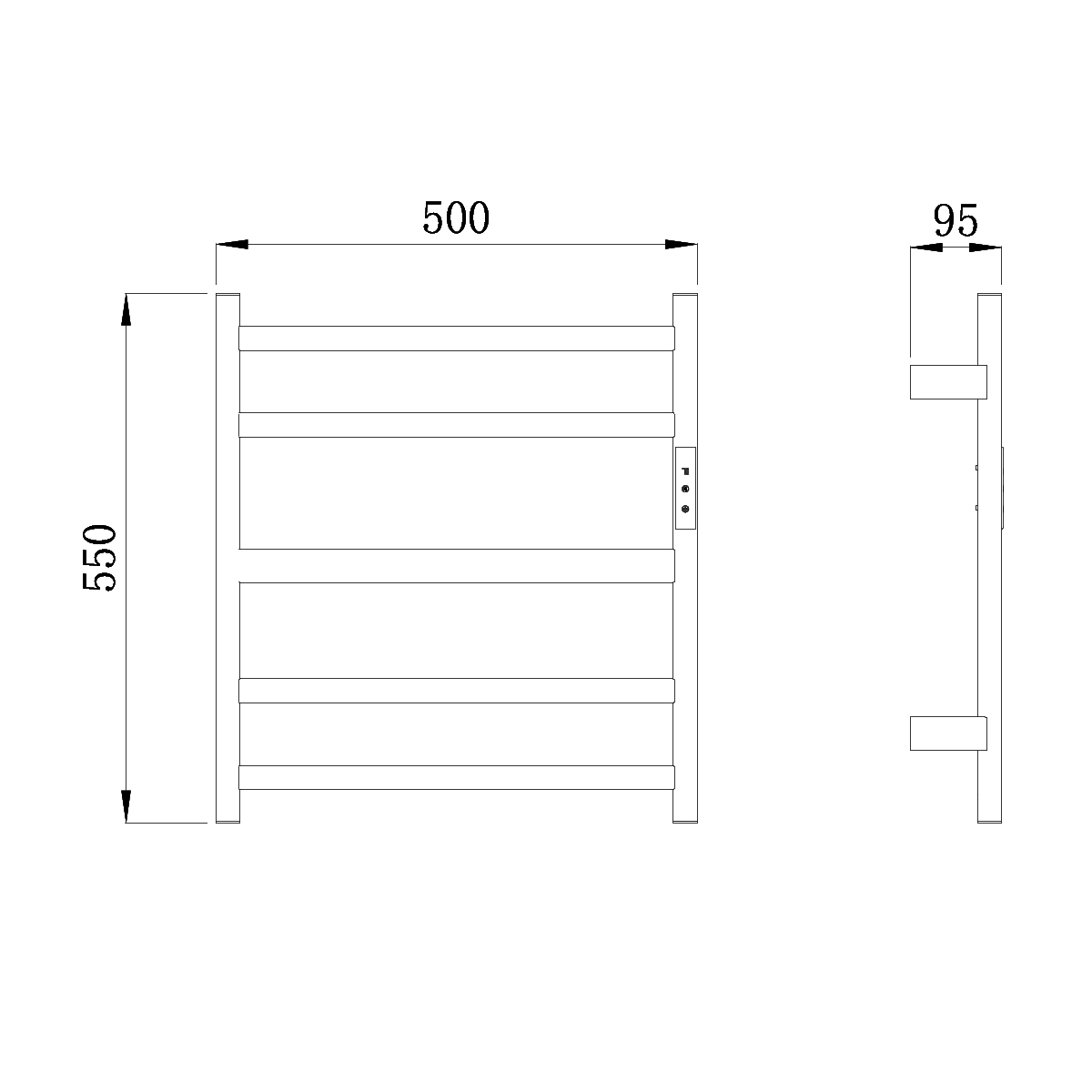 Полотенцесушитель электрический RAGLO настенный сенсорный с терморегулятором , матовая медь R350.01.33
