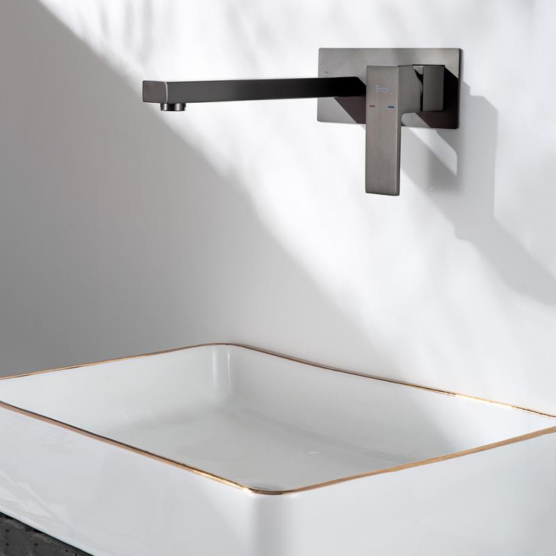 Встраиваемый смеситель для раковины оружейная сталь FRAP F1291-9