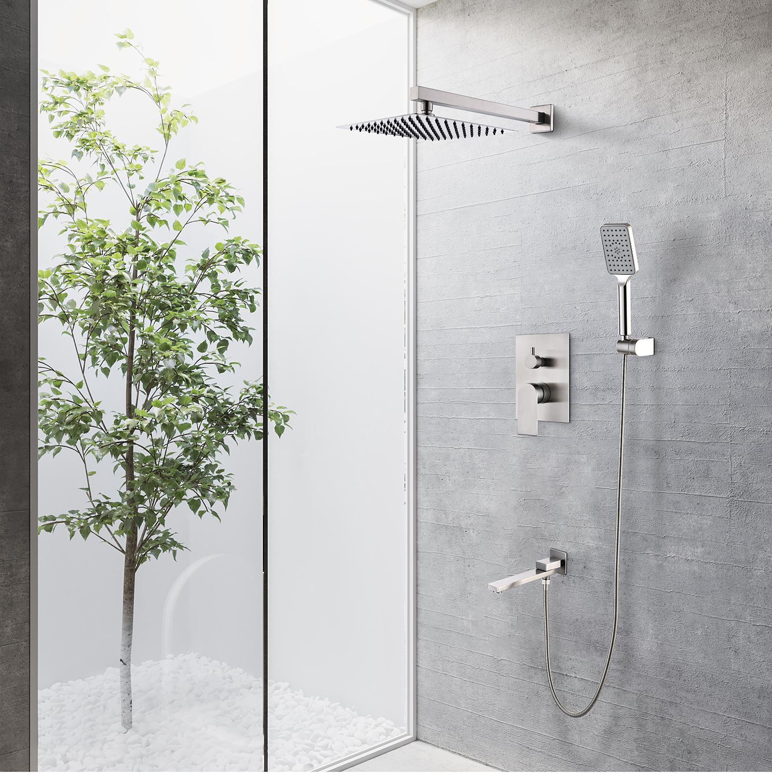 Встраиваемая душевая система сатин GAPPO G7199-20