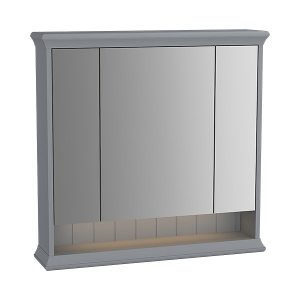 62232 Valarte Зеркало-шкаф 80 см с LED подсветкой цвет серый матовый VITRA