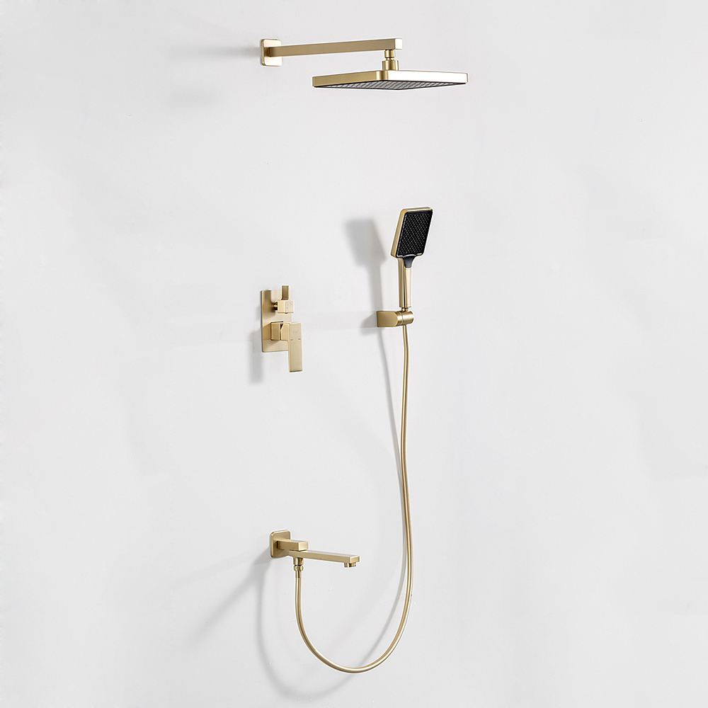 Встраиваемый смеситель для ванны с 3-функциями сатин золотой FRAP