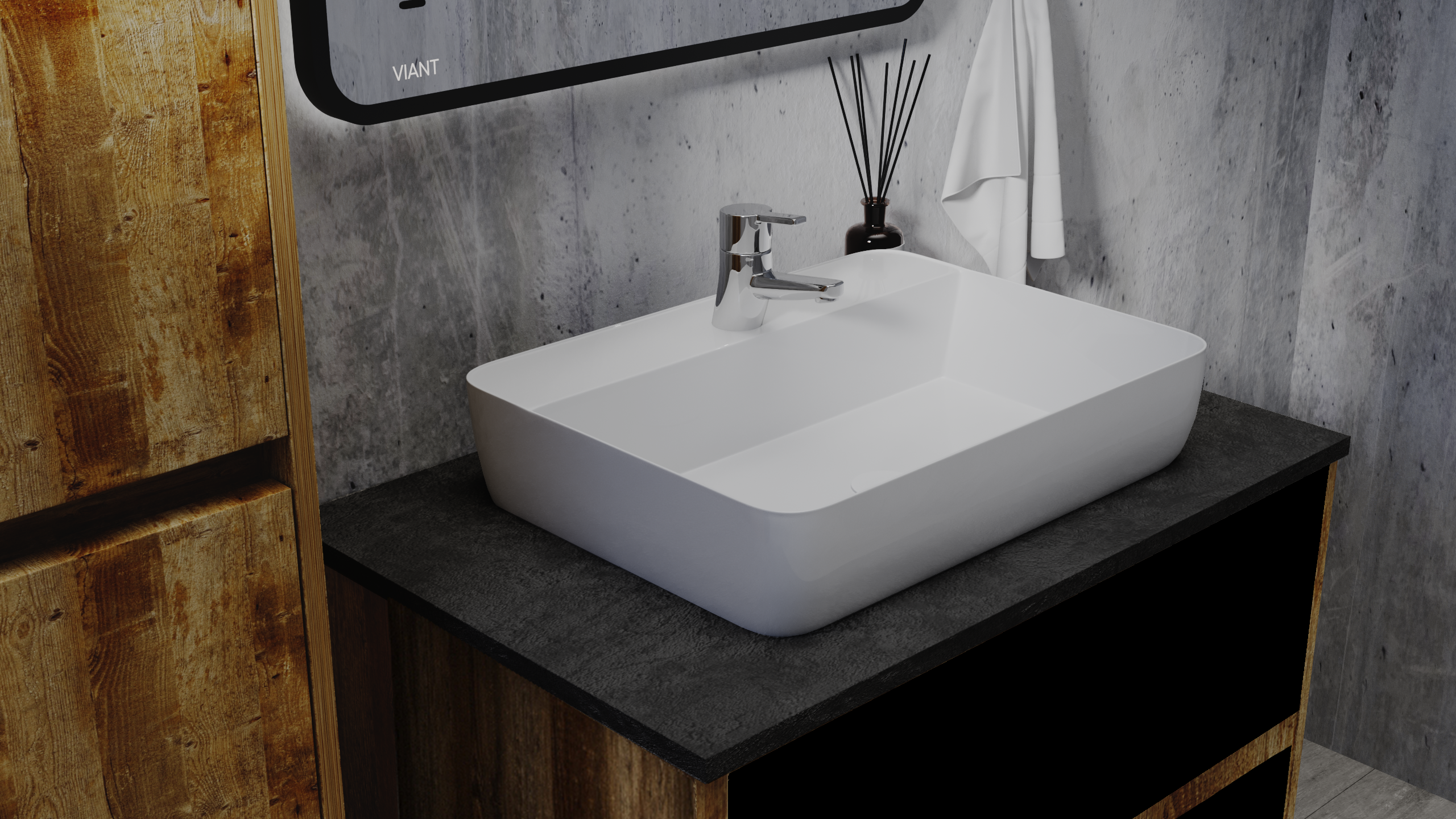 Столешница VIANT Neo бетон лофт 600х460 мм () VNEO60BETL-STMDF