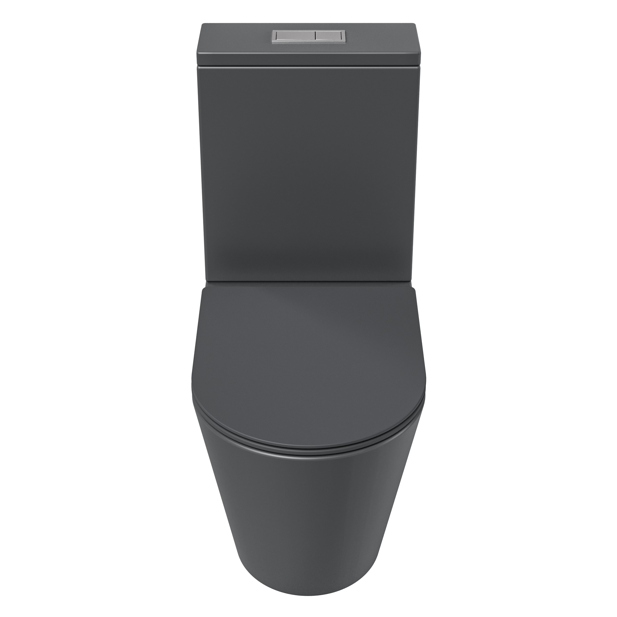 Унитаз напольный Grossman (640х360х835) безободковый,серый матовый с тонкой крышкой,микр GR-4458GMSQ