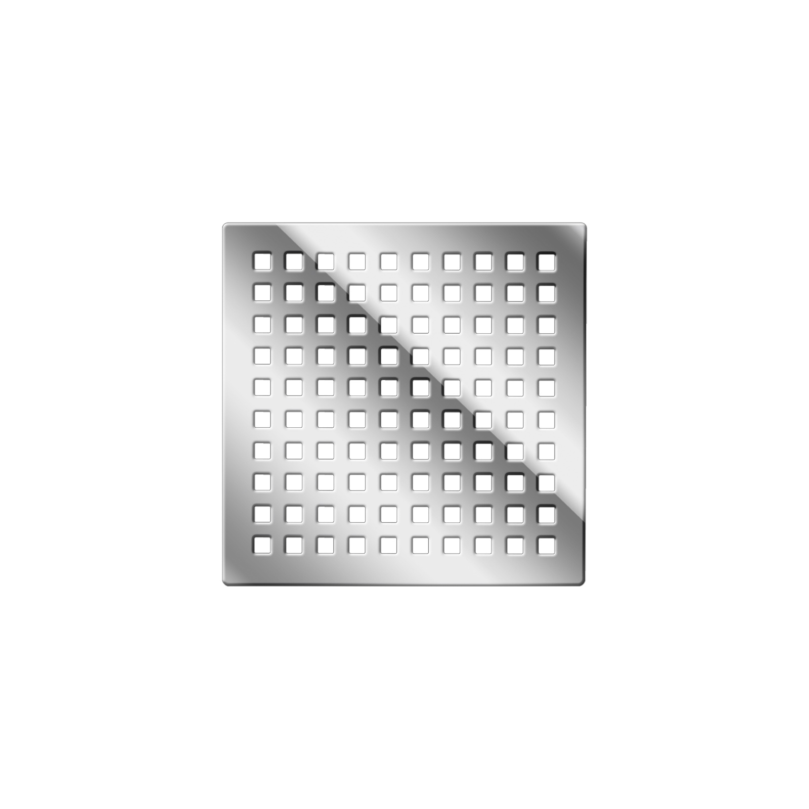Трап BERGES водосток напольный Trend 150x150 нержавеющая сталь, хром глянец, D50 боковой