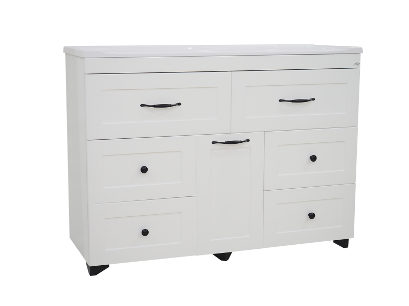 Тумба под раковину Misty Дуэт 120 с бельевой корзиной