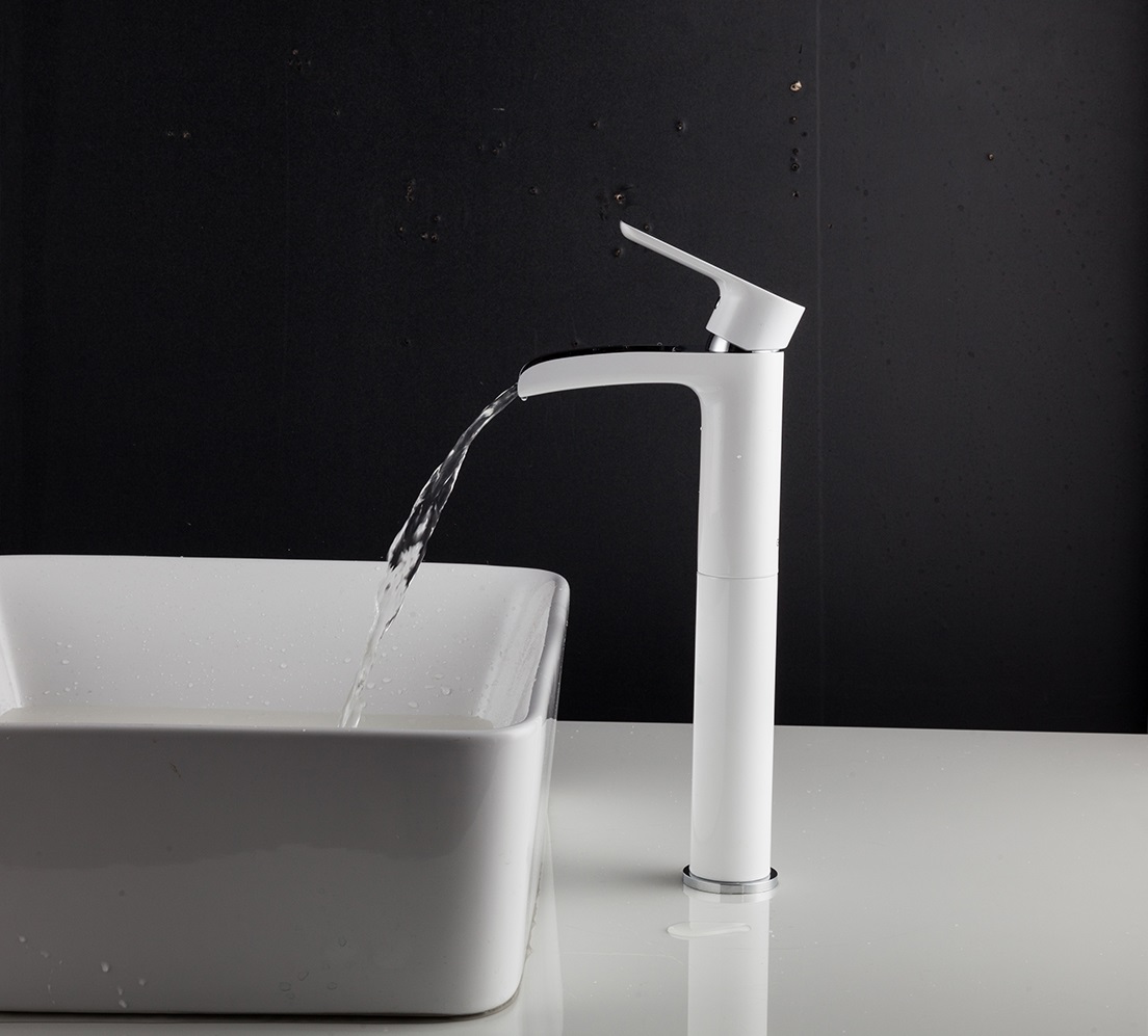 Смеситель для раковины высокий белый/хром GAPPO G1048-31