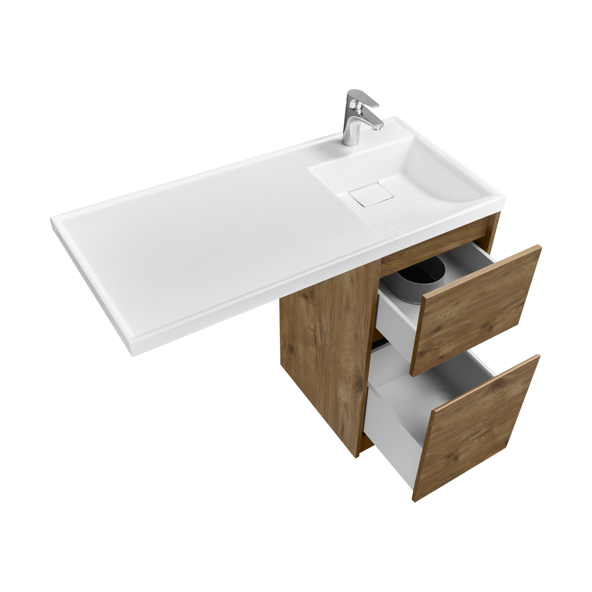 Корпус тумбы под раковину AQUATON Лондри 40 Дуб Рустикальный без фасада 1A267001LHDR0