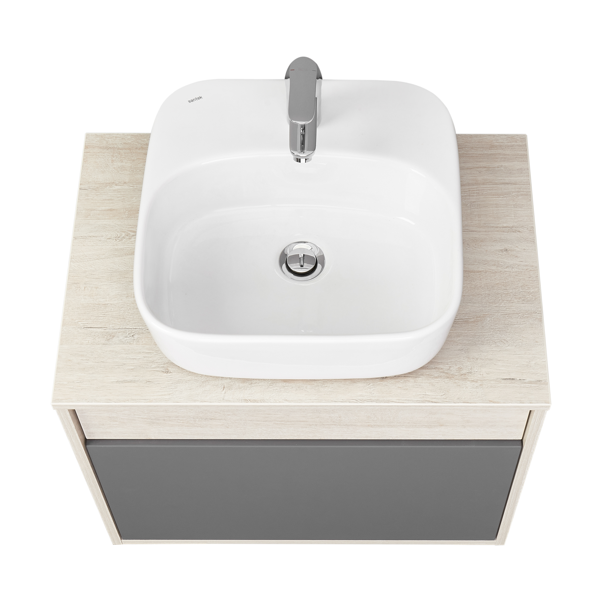 Тумба под раковину AQUATON Лофт Урбан 65 серый графит, дуб орегон 1A254001LQX60