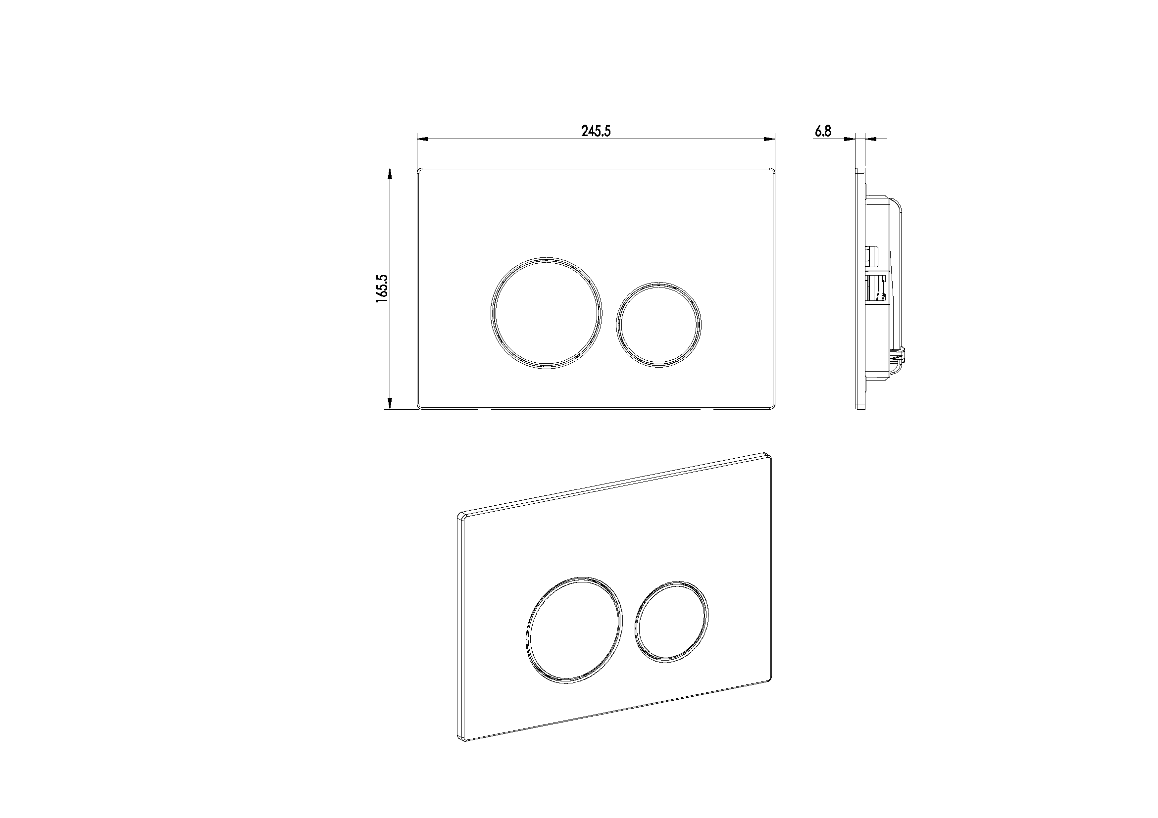 Кнопка для инсталляции, нерж.сталь ультраплоская CHROME GEBERIT 300-серия