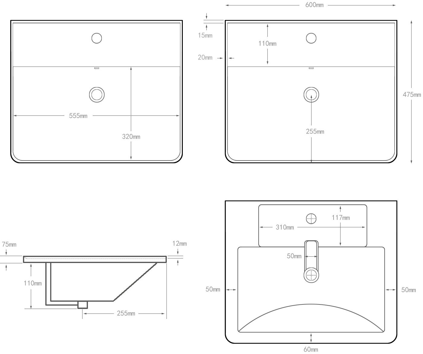 Раковина Aquanet Ирис 60 белая в магазинах СантехГид