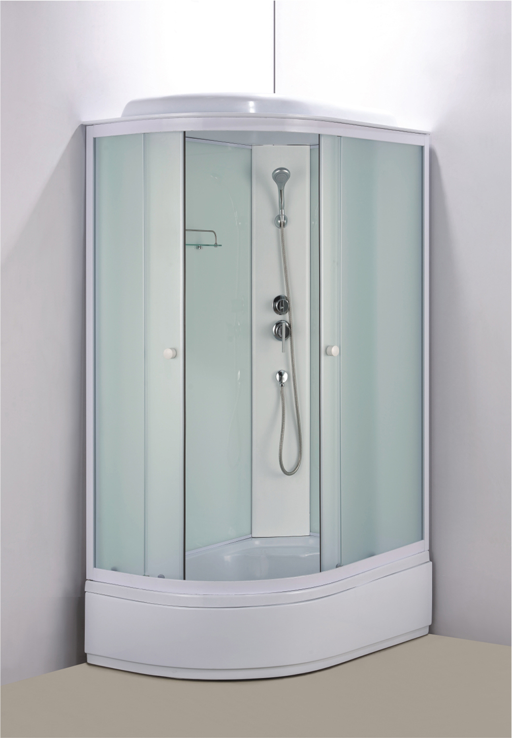 Душевая кабина Loranto 1180х780х2150 правосторонняя, белое заднее стекло, поддон 26 см, матовое стекло 4 мм, профиль белый (CS-985-RTM/W-120)