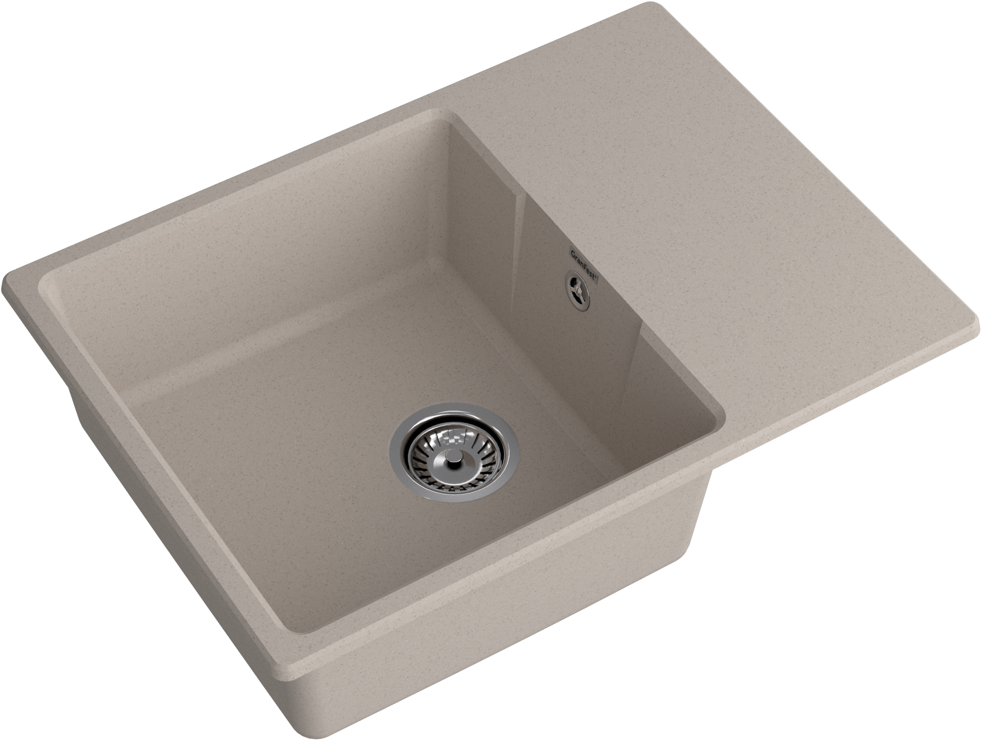 GRANFEST Мойка URBAN 668L  1-чаша+крыло 680*490мм песочный арт.GF-UR-