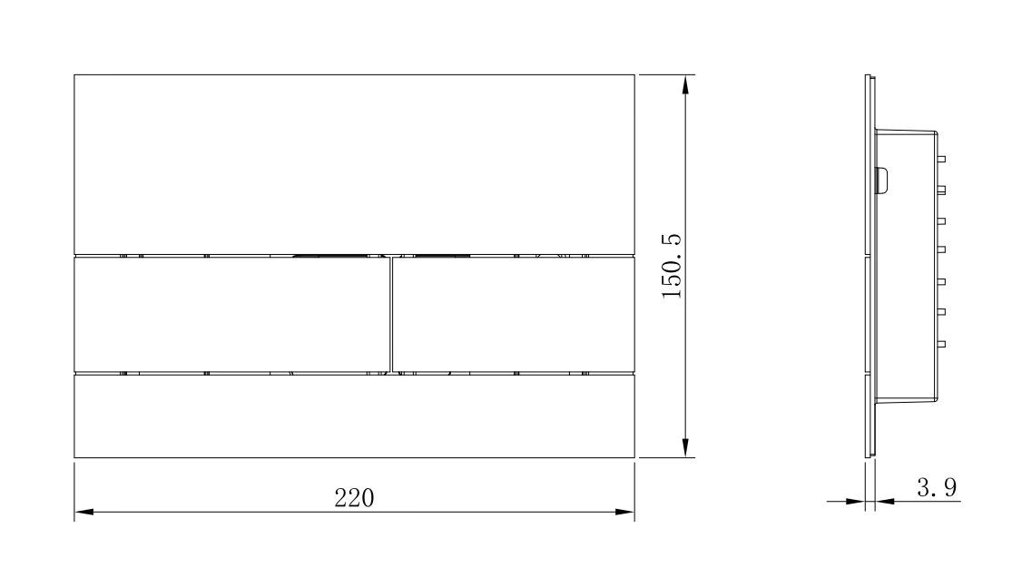Кнопка для инсталляции, нерж.сталь MATT GOLD