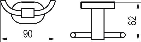 Крючок двойной Ravak CR 100.00, X07P186