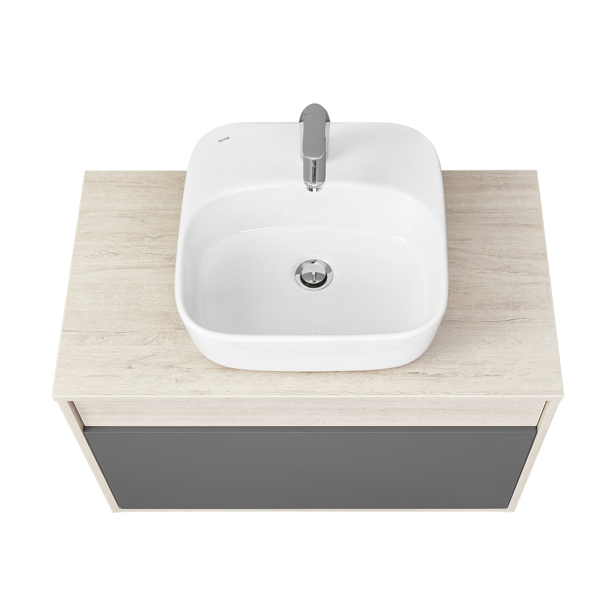 Тумба под раковину AQUATON Лофт Урбан 80 серый графит, дуб орегон 1A247601LQX60