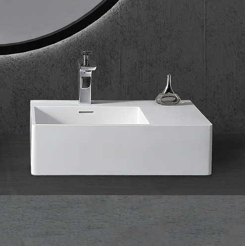 Раковина подвесная ABBER Stein AS2644 L белая матовая в магазинах СантехГид